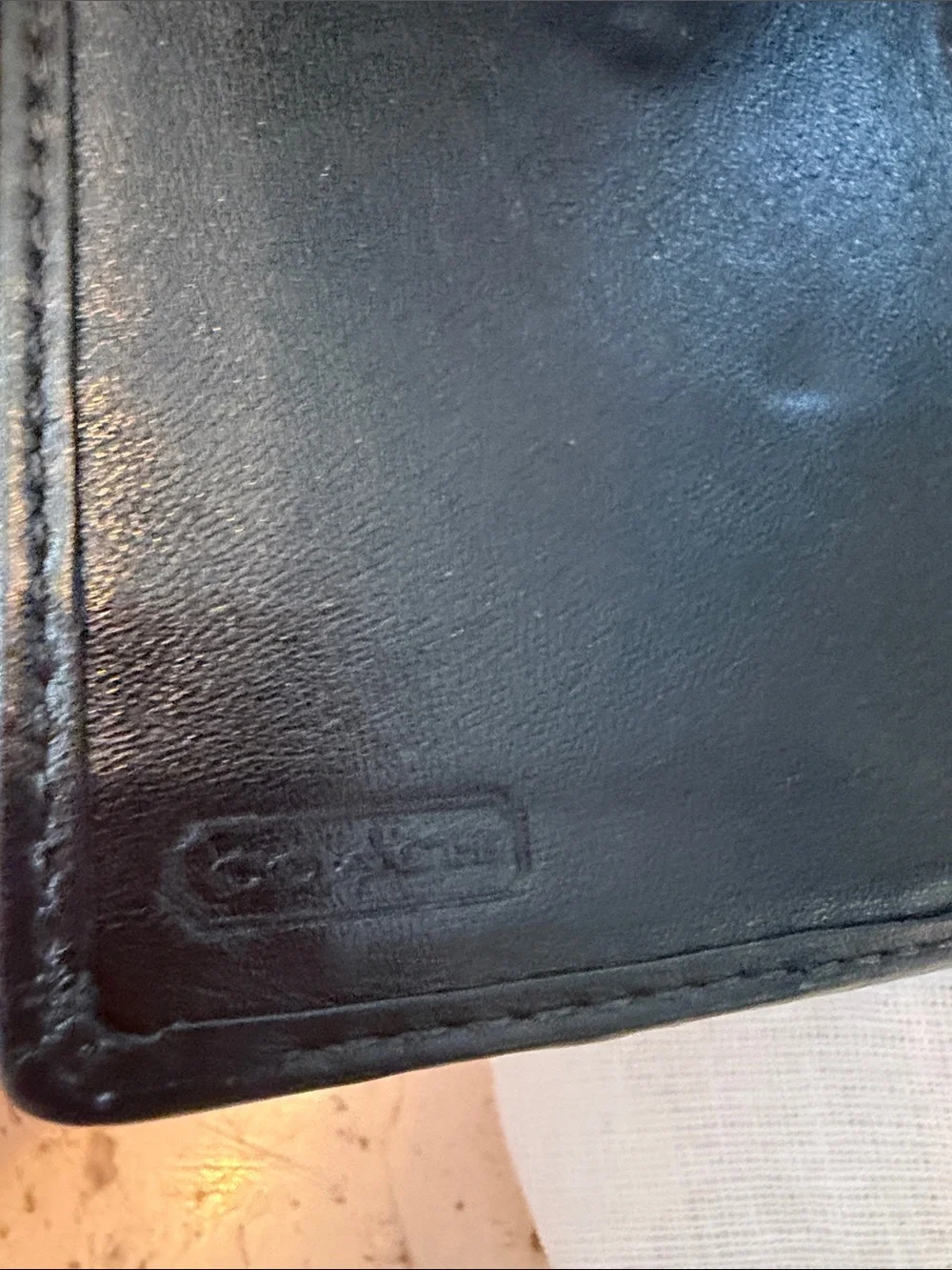 COACH Kristen Black and Khaki Op Art Jacquard Tri-Fold Wallet w/Dustbag